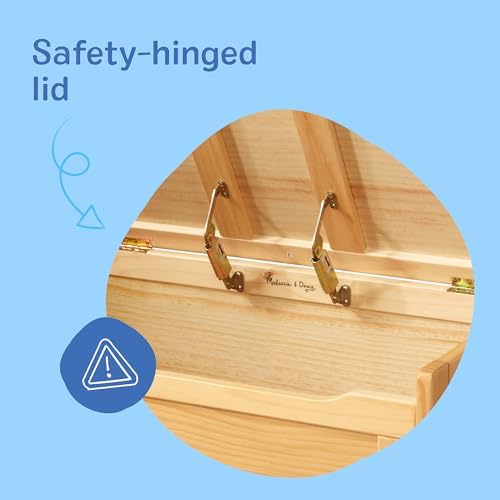 Melissa & Doug Wooden Toy Chest Light Wood Storage Organizer - Image 5