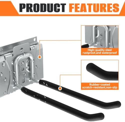 TORACK Wall Mounted Garden Tool Rack, Folding Chair Wall Hook, 48 in - Image 4