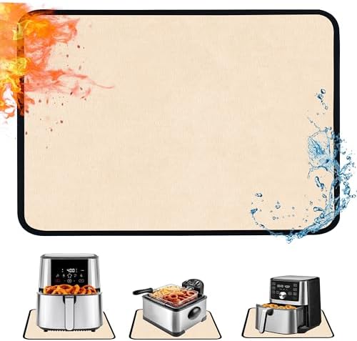 TOHONFOO Heat Resistant Mats for Countertop & Air Fryer, 18x15 in, Khaki by TOHONFOO