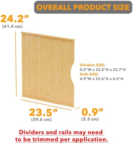SpaceAid 10 Pack Tray Dividers for Cabinets, Bamboo Kitchen Cookie Baking Sheet Organizer for Cabinet, Vertical Pan and Trays Organizers for Pantry Storage - Image 3