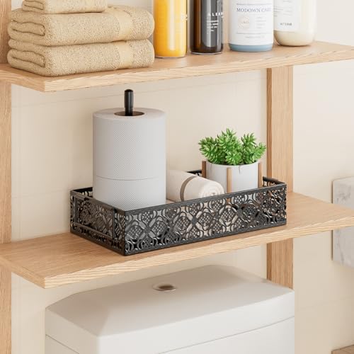 Toilet Tank Topper - 13 Inch Bathroom Tray with Magnetic Paper Towel Holder - Image 6