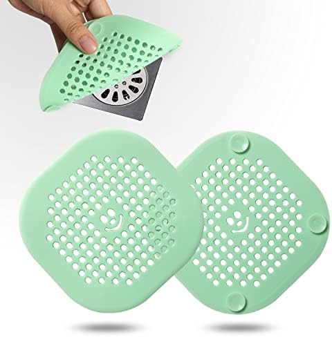 2 Pack Drain Cover Hair Catcher Silicone Drain Protector Hair Stopper for Shower Kitchen Bathroom Bathtub Mint Green by Couidlmakeslifecolorful