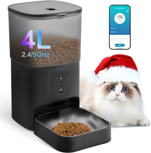 ANDOLL HOME Automatic Cat Feeder,4L Timed Cat＆Dog Dry Food Dispenser by ANDOLLHOME