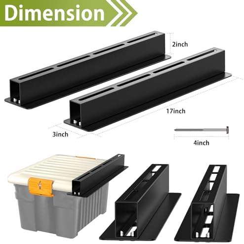 Heavy Duty Ceiling Storage Rack,Overhead Garage Storage Rack,Powder Coated Tote Storage Racks for Garages, Sheds, Storerooms (6 PCS, for 5 Bins) - Image 2