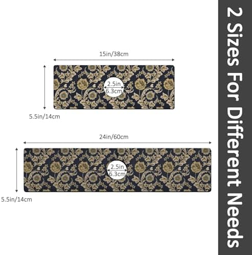 2PCS 24" X 5.5" Kitchen Sink Splash Guard Faucet Mat Floral Flower Super Absorbent Fast Drying Faucet Guard & Draining Mat Sink Splash Guard Behind Faucet for Kitchen, Bathroom - Image 2