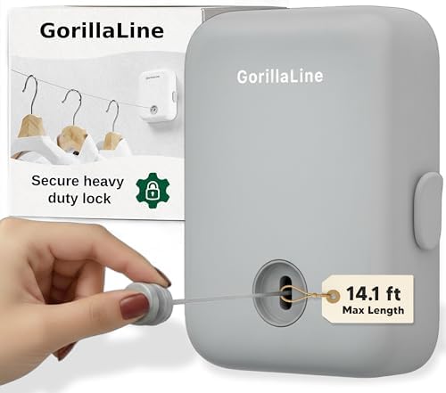 Retractable Clothesline - Indoor Outdoor Wall Mounted Clothes Line by GorillaLine