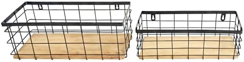 ShabbyDecor Metal Wire Basket for Kitchen Cabinets,Pantry,Bathroom,Set of 2 by ShabbyDecor
