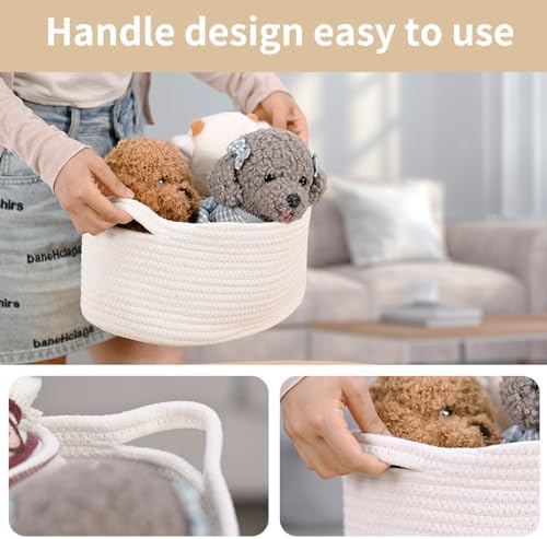 Happyiren Medium Woven Cotton Rope Basket, Empty DIY Gift Basket for Burr - Image 5