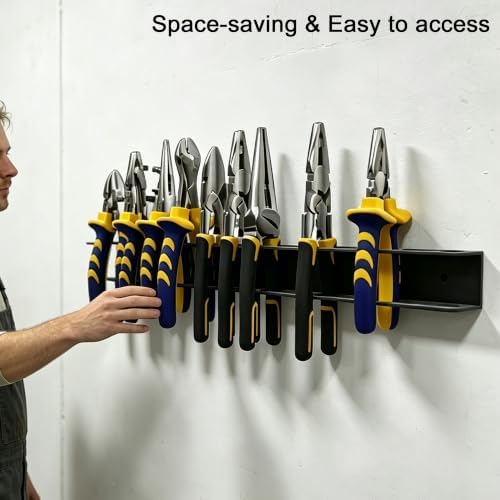 Screwdriver Organizer, Pliers Rack, Heavy Duty Wall Mounted Tool Storage Rack, Hand Tools Organizer, Metal Organizer for Garage Workshop, Garage Tool Organizer Wall Mount, 15.75 Inch - Image 3