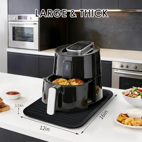 Black Silicone Trivet 16'' X 12'' Silicone Hot Pads for Kitchen Nonslip and Heat Resistant Hot Pads Trivets for Kitchen Quartz Countertops (Black) - Image 6