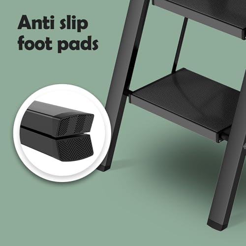 Taranta 4 Step Stool Foldable,Aluminum Step Ladder-Black - Image 5