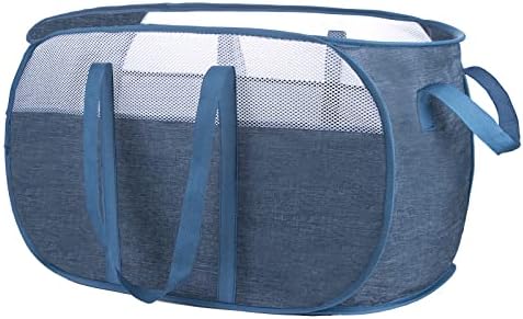 Pop Up Laundry Hamper，with Durable Handles collapsible laundry basket，Easy to Open and Fold for college Dorm,kids room，travel (Blue)… - Image 3