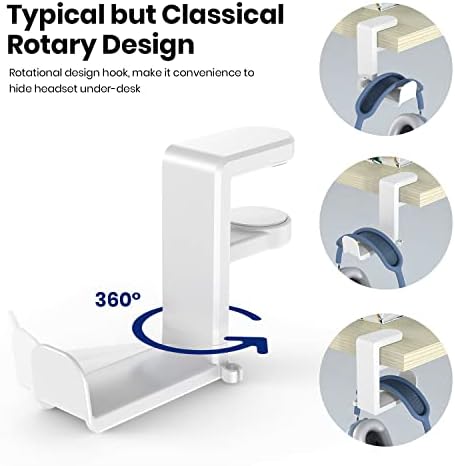 EURPMASK Rotating Headphone Stand,Adjustable Clamp-on Headset Holder Hanger - Image 4