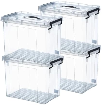 90 Quart 4-Pack Stackable Clear Storage Bins with Lids - Image 3