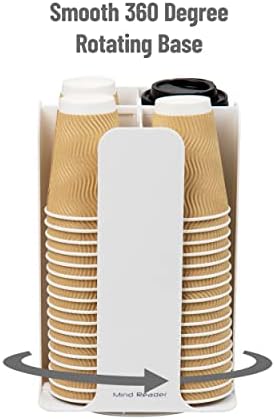 Mind Reader Cup and Lid Carousel, Countertop Org, Coffee Bar, Beverage Cup Holder, Plastic, 7.75"L x 7.75"W x 11.5"H, White - Image 4