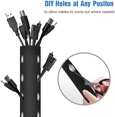 JOTO 4 Pack Cable Management Sleeve -Black, 2 Large - Image 4