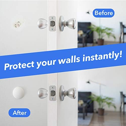 Silicone Wall Protectors from Door knobs - Self Adhesive Round Plate - Door Bumper Pads - Rubber Door Handle Bumper Guard for Door Knob, Kitchen, Office (2inch, Black) - Image 2
