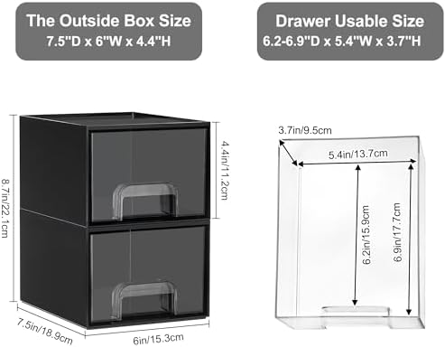 Vtopmart Black Small Stackable Storage Drawers for Cologne Organizer - Image 3