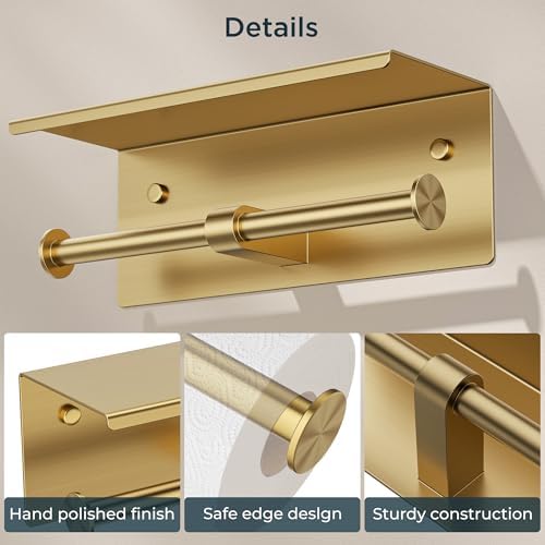 FORIOUS Toilet Paper Holder with Shelf, Commercial Toilet Paper Dispensers - Image 3