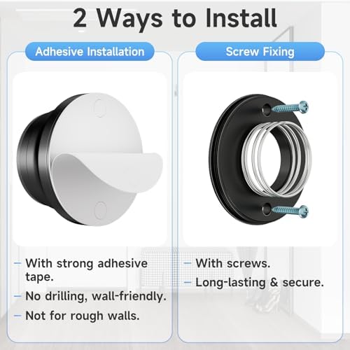 Door Stoppers for Wall, 1.65 in Door Knob Wall Protector, Black - Image 5