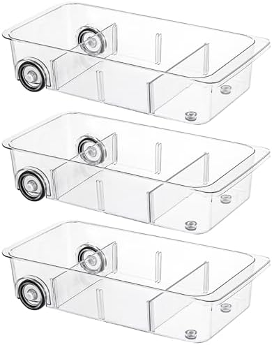 LXLXXL Fridge Organizer and Storage Drawer Rolling Refrigerator Bins,3 Pack by LXLXXL