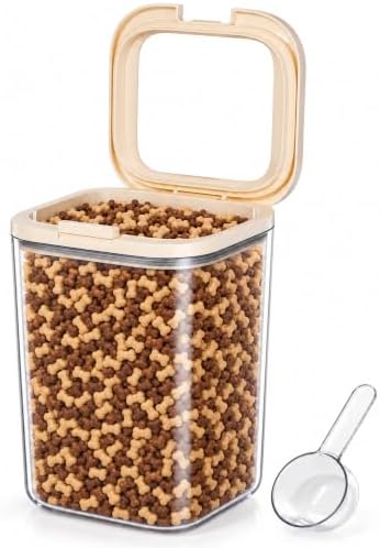 LivLab Mker Pet Treat Container, 5.28QT, One-Handed Open, Clear, Stackable by LivLabMker