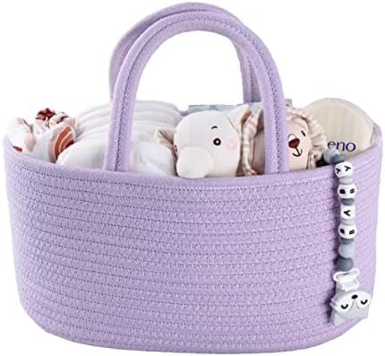 XUANGUO Cotton Rope Baby Diaper Caddy Organizer for Girls Purple Lavender by XUANGUO