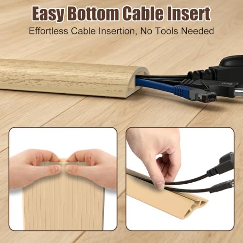 Eapele Floor Cord Cover 10ft (2 Pack) Cord Covers for Wires on Floor, Heavy Duty Extension Cord Cover, Rubber Floor Cable Cover, Prevent Trip Hazard for Sidewalk Home Office Outdoor or Indoor Settings - Image 4
