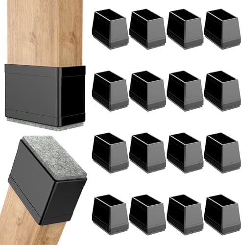 Rectangle Chair Leg Protectors for Hardwood Floors,(Black,2 x 4) by ComeHomeWithMe