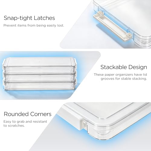 Citylife 3Packs Scrapbook Paper Organizer, Stackable Clear Organizer - Image 5