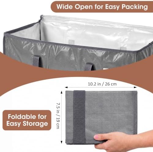 6Pcs Heavy Duty Extra Large Moving Bags Gray Storage Totes Fold Flat - Image 7