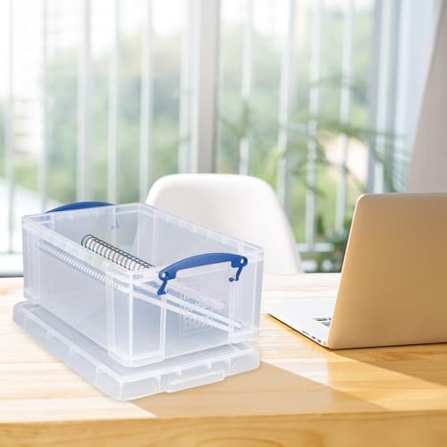 Really Useful Box 9L Stackable Plastic Storage Containers, Clear, 2-Pack - Image 5