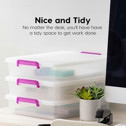 IRIS USA Storage Bins with Lids |Made in USA| 6 Qt - (6-Pack) - Clear - Image 6