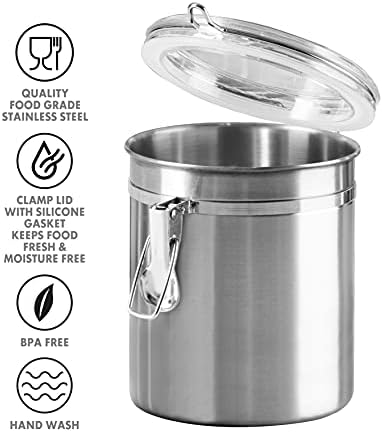 Oggi Stainless Steel Kitchen Canister 152oz + Oggi Stainless Steel 4 pc Food Storage Container Set - Ideal for Kitchen Storage - Image 7