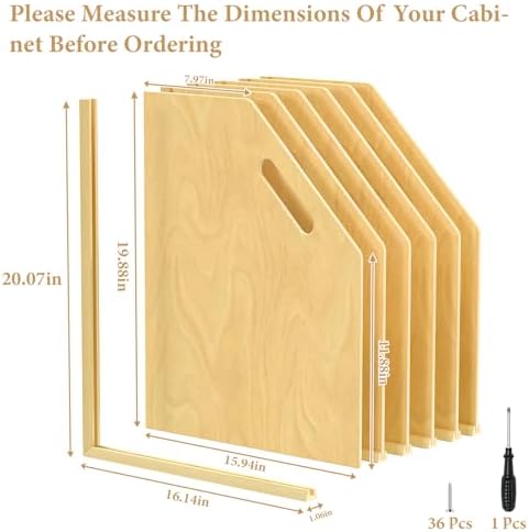 6 Pack Wood Tray Dividers for Cabinet, Cookie Sheet Organizer for Cabinet - Image 2