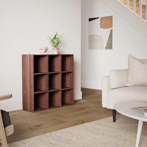 Best Choice Products 9-Cube Storage Organizer, 11in Shelf Opening, Bookcase, Display Shelf, Customizable w/ 3 Removable Back Panels - Walnut - Image 2