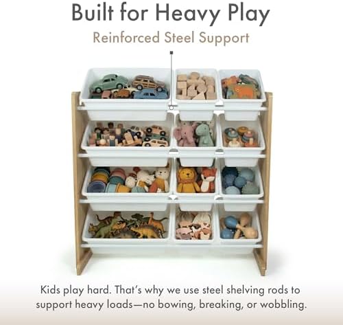Humble Crew Kids Toy Organizer with 12 Bins, 4 Tier Storage for Playroom - Image 5