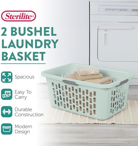 Sterilite Rectangular Laundry Basket, Plastic Clothes Hamper, 18-Pack - Image 2