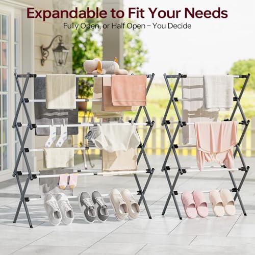 APEXCHASER Large Clothes Drying Rack, 14.57" D × 44.88" H - Image 6