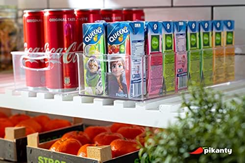 Pikanty Clear Refrigerator Organizer Bin with Handles — 15 Inch Stackable Fridge and Pantry Storage Container for Snacks, Produce, Cans, Yogurt, Condiments, Dishwasher and Freezer Safe, Made in USA - Image 4