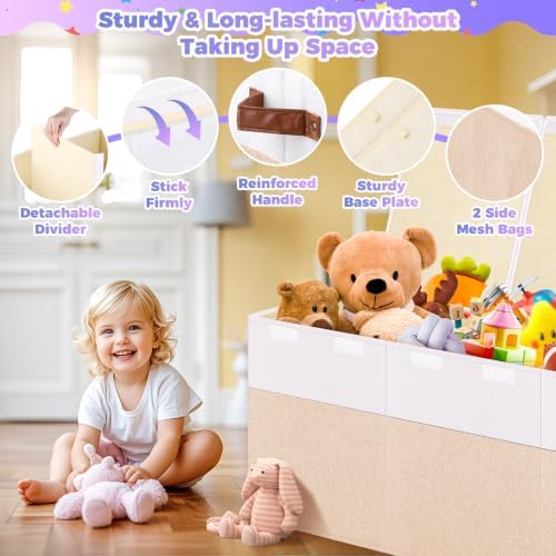 Extra Large Toy Storage Box with Lid, Collapsible Toy Chest, 40"x14"x16" - Image 3