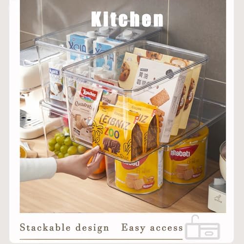 Clear plastic storage bins with LIDS,storage containers for snacks, cosmetics, books, dog food, Storage Organizer for Nursery，Kitchen, Living room,Bedroom, Bathroom, Office (clear, 3XL) - Image 2