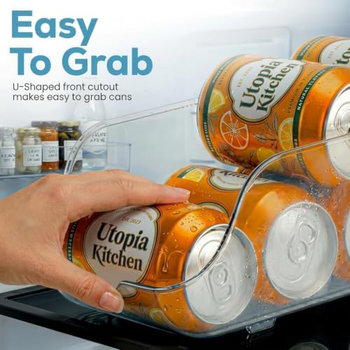 Utopia Kitchen Soda Can Organizer for Refrigerator & Pantry, 4 Pack, Clear - Image 4