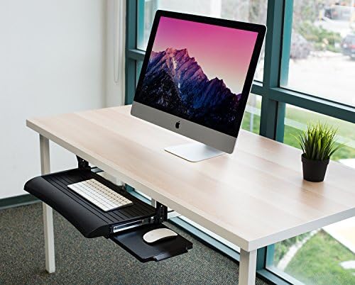 Mount-It! Under Desk Keyboard Drawer with Wrist Rest, Ball-Bearing Slide - Image 3