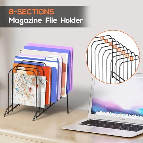Gawerk Incline Desk Magazine Folder Holder File Organizer with 8-Section - Image 3
