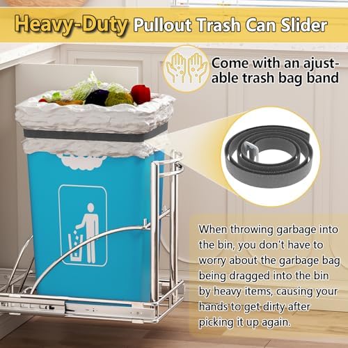Under Sink Trash Can Pull Out, Fits 7-13 Gal/50 Qt Bins - Image 4