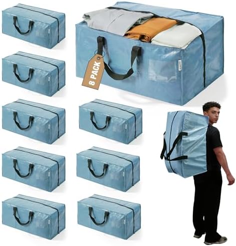 WORKPRO 8 Pack Extra Large Moving Bags with Backpack Straps & Handles by WORKPRO