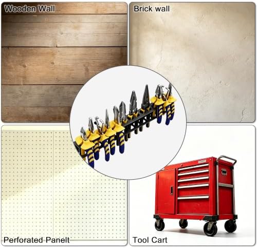 Screwdriver Organizer, Pliers Rack, Heavy Duty Wall Mounted Tool Storage Rack, Hand Tools Organizer, Metal Organizer for Garage Workshop, Garage Tool Organizer Wall Mount, 15.75 Inch - Image 5