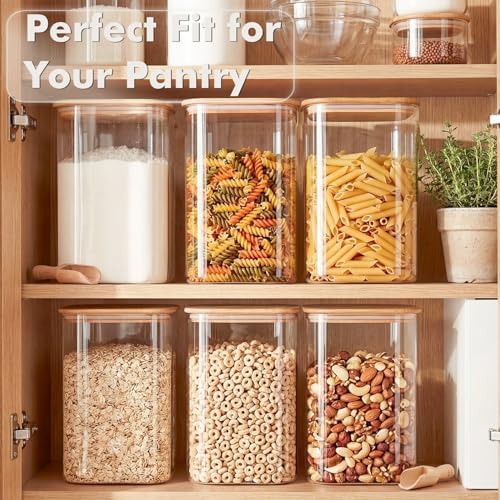 2-Pack 3.4Qt Large Glass Flour Sugar Storage Containers with Lids - Image 4