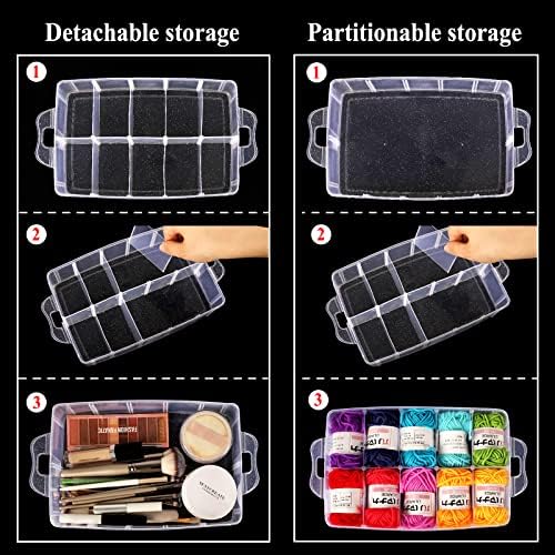 Bead Organizer 3 Tier 30 grid Stackable Craft Tackle Storage Container - Image 3